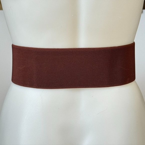 GK GRACE KARIN Belt Brown Faux Leather Front Elastic Back Gold Tone Women’s XL - Picture 2 of 4